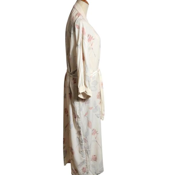 Halston Vintage Silk Floral Print Maxi Robe - Picture 5 of 10